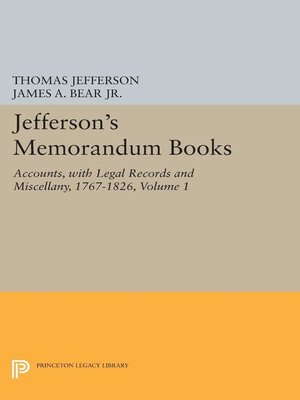 cover image of Jefferson's Memorandum Books, Volume 1